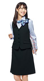 AS2280 BONMAX/インプレス Aラインスカート 無地 36-AS2280