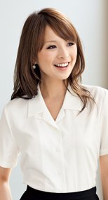 06030 en joie(アンジョア) 家庭で洗濯OKなグリーン購入法対応の半袖ブラウス 93-06030