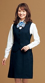 51763 en joie(アンジョア) きちんと感のあるドット柄ストライプのAラインスカート(53cm丈) 93-51763