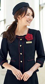 86460 en joie(アンジョア) 清楚で上品なジャケット(胸元リボン付き) 無地 93-86460