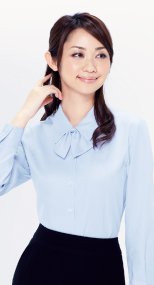 RB4135 BONMAX/リサール 凛とした佇まいが美しい微光沢の長袖ブラウス 36-RB4135