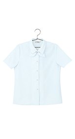 en joie(アンジョア) 06060 光沢のストライプがシャープで華やかな半袖ブラウス 93-06060