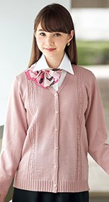 en joie(アンジョア) 3170 毛玉防止×静電気防止のケーブル編みカーディガン 93-3170