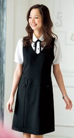 en joie(アンジョア) 66300 涼しい着心地のジャンパースカート 無地 93-66300