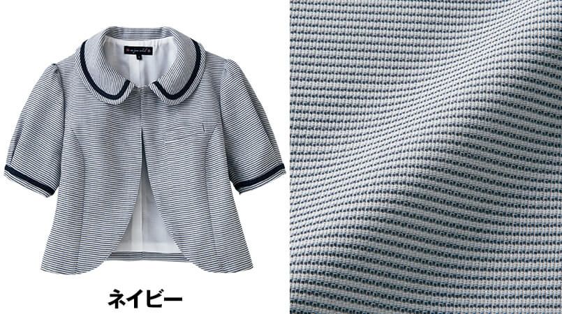 en joie(アンジョア) 86410 愛らしい上品スタイルでグレード感を演出するボーダー柄ボレロ 色展開