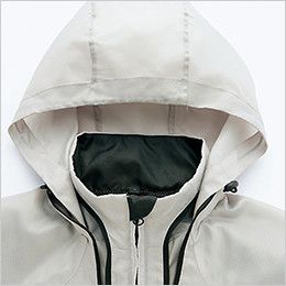AZ10301 アイトス タルテックス フードインジャケット(薄地素材)(男女兼用) パイピングデザインのファスナーで収納できるフード