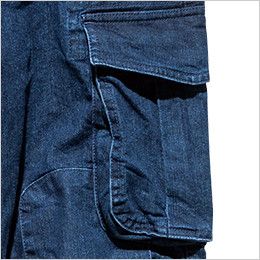 RP6905 ROCKY デニムジョガーカーゴパンツ(男女兼用) カーゴポケットはマチとプリーツで収納力をアップ(フラップはベルクロテープで固定可能)