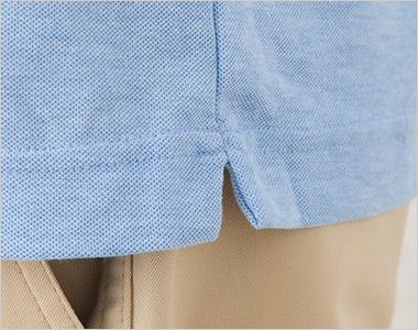 ドライCVCボタンダウンポロシャツ(ポケ付)(5.3オンス)(男女兼用) スリット入り