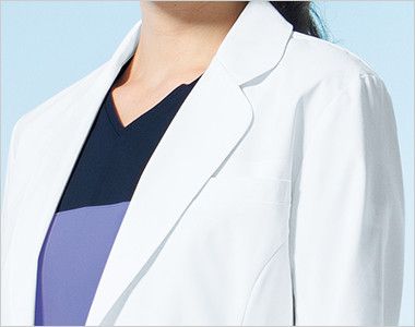 HI401 ワコール レディースドクターコート シングル(女性用) クローバーのような、やわらかにカッティングされた丸いデザイン