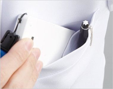 HI401 ワコール レディースドクターコート シングル(女性用) PHSなどを区分け収納できる二重構造ポケット付き