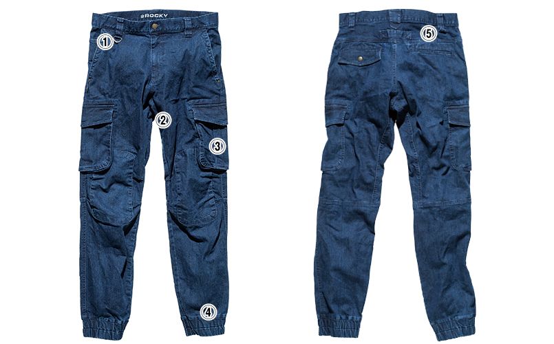 RP6905 ROCKY デニムジョガーカーゴパンツ(男女兼用) 商品詳細・こだわりPOINT