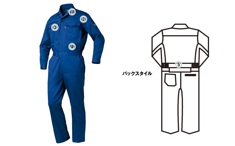 ジーベック 34012 綿100%ツイル 楽脱ファスナーつなぎ 続服(男女兼用) 商品詳細・こだわりPOINT