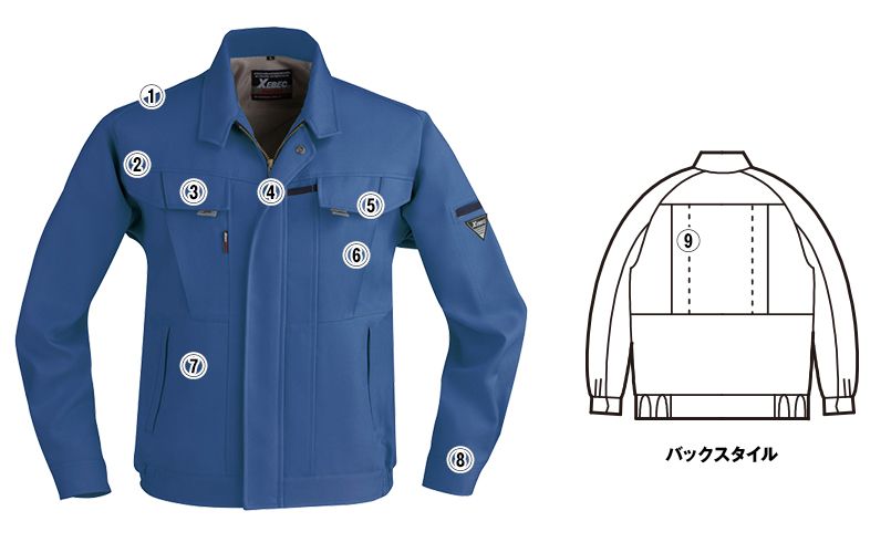 ジーベック 7550 制電プリーツロン ストレッチ長袖ブルゾン(JIS T8118適合) 商品詳細・こだわりPOINT