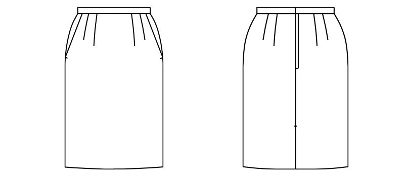 FS2003L FACEMIX/GRAND(グラン) ストレッチスカート(女性用) 無地 ハンガーイラスト・線画