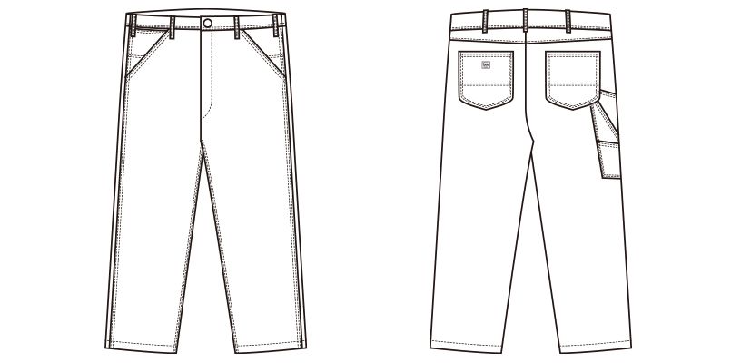 LWP63001 Lee ペインターパンツ(女性用) ハンガーイラスト・線画