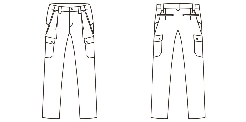RP6305 ROCKY レディースカーゴパンツ(女性用) ハンガーイラスト・線画