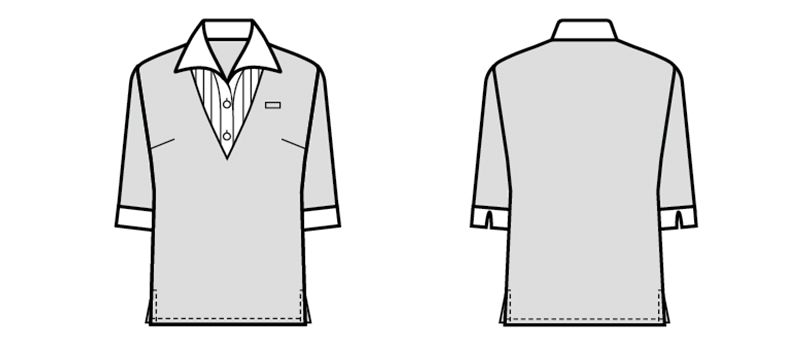 24217 BONUNI(ボストン商会) Tブラウス/五分袖(女性用) ハンガーイラスト・線画