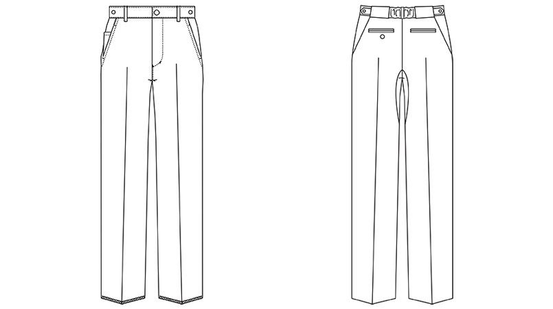 MZ-0088 ミズノ(mizuno) ストレッチパンツ(男性用)ストレートシルエット アジャスター仕様 股下マチ ハンガーイラスト・線画