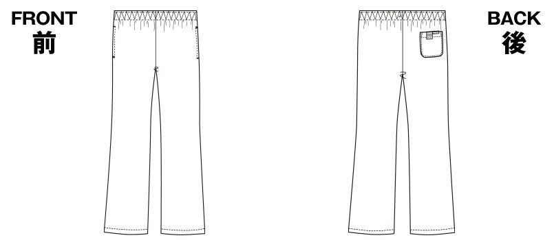 6005SC FOLK(フォーク) パントン レディースブーツカットパンツ 総ゴム(女性用) ハンガーイラスト・線画