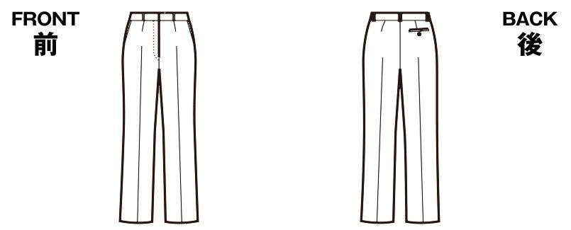 SP6003 nuovo(ヌーヴォ) パンツ ストレッチカルゼ 無地 ハンガーイラスト・線画