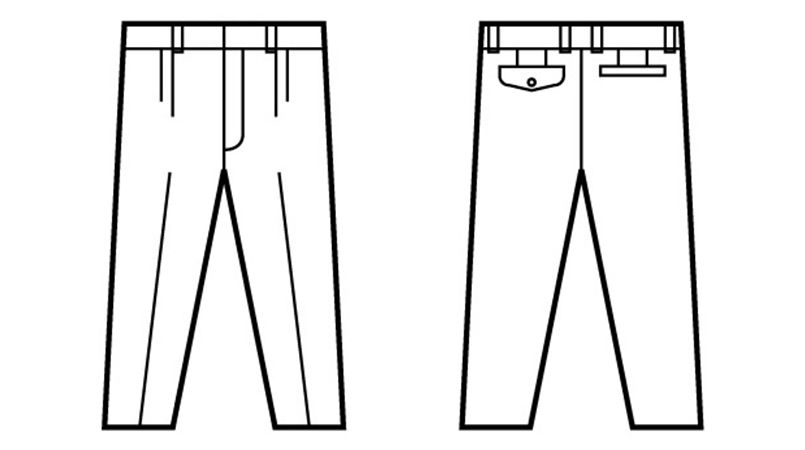 41601 自重堂 綿100%ツータックパンツ ハンガーイラスト・線画