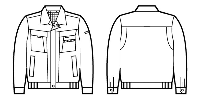 85900 自重堂 まるごとストレッチ 長袖ブルゾン ハンガーイラスト・線画