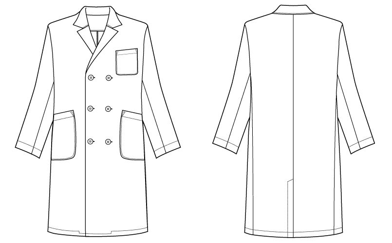 自重堂 WH10217 WHISEL メンズダブルコート(男性用) ハンガーイラスト・線画